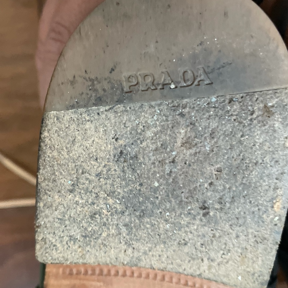 PRADA Calzature Donna Black leather booties 38.5 - Picture 6 of 8